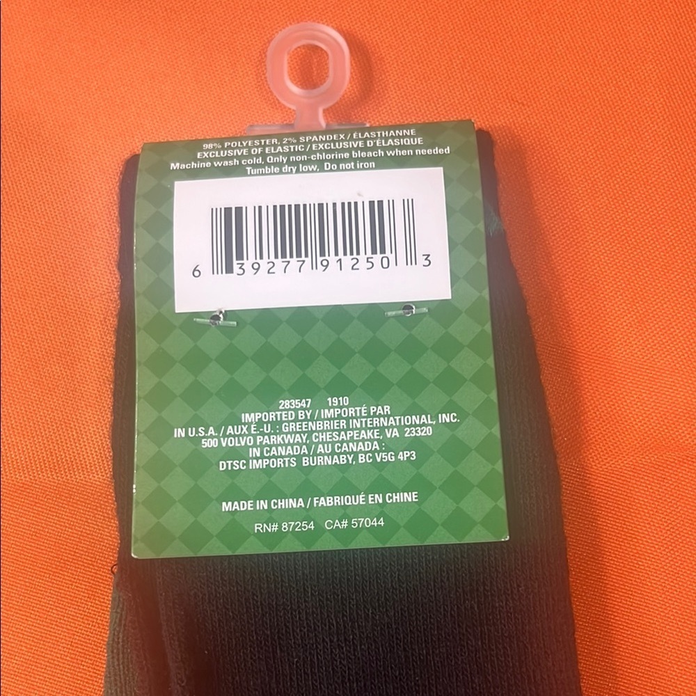 6/$25 St. Patrick Green and Black Argyle Socks - Picture 2 of 4